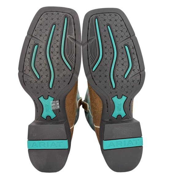 Ariat Women's Round Up Wide Embossed Chestnut Flock O Flamingos Boots Sz 7B NWOB - Picture 8 of 14